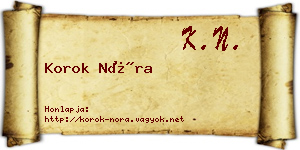 Korok Nóra névjegykártya