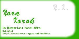 nora korok business card